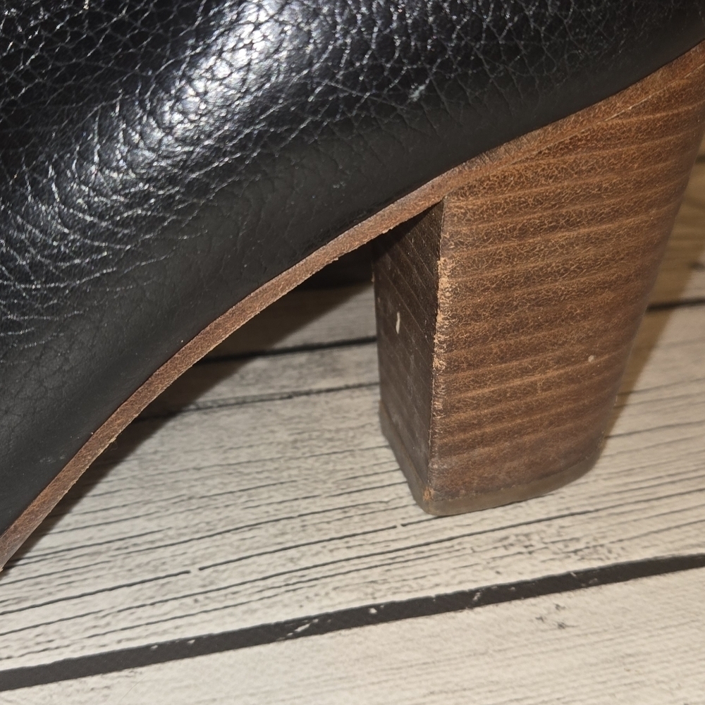 Kate Spade New York Black Leather Ankle Boots Block Heel Zip Women’s 9m - Picture 7 of 13